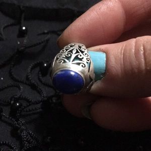 925 ring blue stone